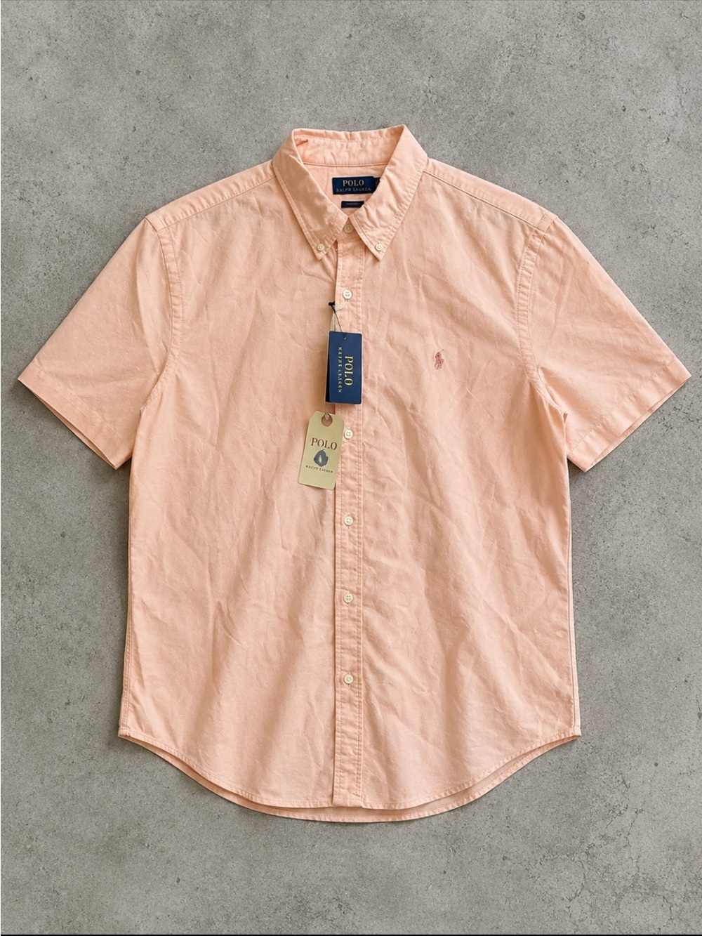 Polo Ralph Lauren Mineral Dyed Oxford Shirt Men XXL Classic Fit Peach Preppy NEW